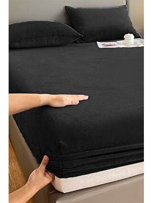 Mulberry Kadife Kumaş Fitted Lastikli Çarşaf Takımı 160X200+30 cm
