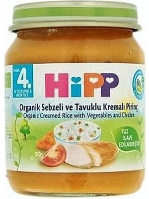 Organik Sebze ve Tavuklu Kremalı Pirinç 125 gr