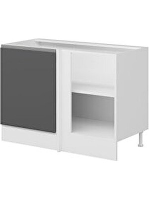 Mutfak Modül Hg_j Alt 1K1R 120CM Köşe Dolap Beyaz Antrasit Mdf