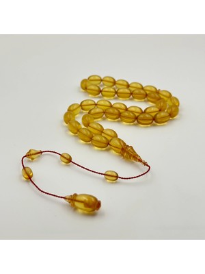 Sarı Şeffaf Ateş Kehribar  Tespih