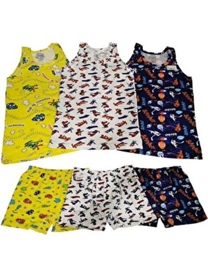 Tutku Beyaz Atlet Boxer Takım 3'lü Erkek Çocuk İçin Dokuma Kumaş Rahat Kullanım