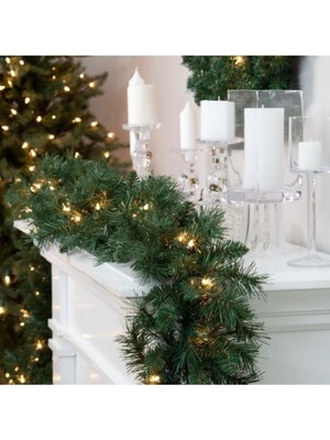 Empressco Yılbaşı Çam Dalı 270 Cm, 200 Dal Garland, Yeşil, Renkli Süslemeler Dahil Değil
