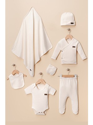 Tuabella Kız Erkek Bebek Organik %100 Pamuk 7li Yenidoğan Hastane Çıkış Seti (Battaniye Dahil)