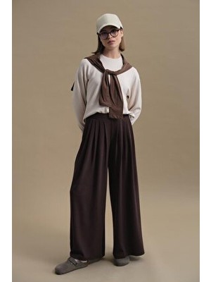 C&city Pure Touch Pileli Bol Pantolon CC7006 Kahve