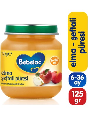 Elma Şeftali Püresi Kavanoz Maması 125 gr