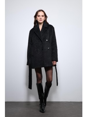 Antioch Siyah Kısa Suni Kürklü Kaban