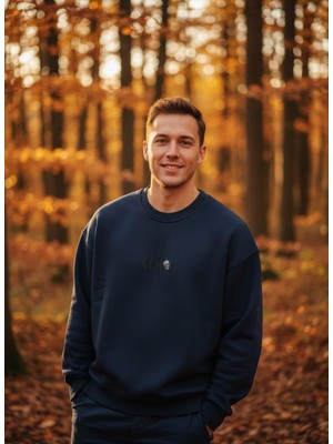 CZMD Etched Skull Oversize Şardonlu Sweatshirt – %100 Pamuk 3 Iplik