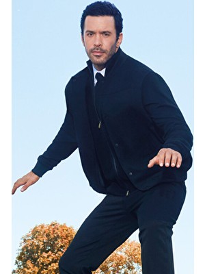 Kiğılı Desenli Fermuarlı Yünlü Triko Yelek