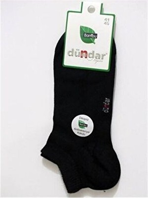 Dündar Unisex Patik Çorap 6'lı Siyah Bambu Esnek Düz Desenli Konforlu Kullanım