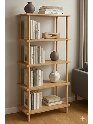 Peka Çevir Kur 5 Raflı Modern Kitaplık Ayakkabılık Banyo Düzenleyici Klasörlük Dekoratif Mutfak Rafı