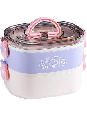 CetKing 1200 ml Iki Kat Üç Bölme Paslanmaz Çelik Bento Lunch Box Yeni Nesil Sefer TASI-ÇATALLIKAŞIK-FFLBOX50251