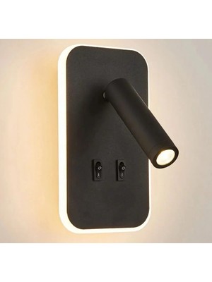 Cata Ct 5253 13W Siyah Kasa Çift Kademeli Yatak Başı Aplik 3200K Günışığı