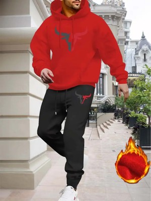 Erkekler Için Kış Sonbahar Mevsimine Uygun 2 Li Eşofman Takımı