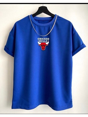 Trend Oversize Bulls Baskılı Rahat Kesim T-Shirt