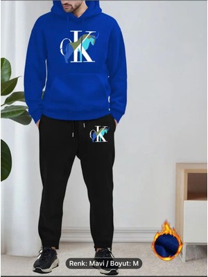 Baskılı Unisex Rahat Kapüşonlu Sweatshirt ve Eşofman Takımı-Trend Baskılı Özel Grafik Tasarımlı Örme