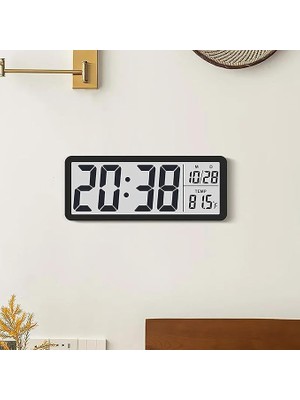 CetKing LCD Ekran 20X8CM Dijital Duvar Saati USB Pilli Zaman Sıcaklık Tarih