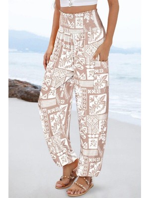 Mossta Yüksek Bel Desenli Süprem Pantolon - Desenli