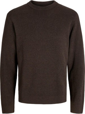 Jack & Jones Jprblamılano Stıtch Knıt Crew Neck Kazak Kahverengi 12259666-DE