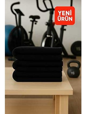 Mela Home Siyah Fitness-Spor Havlusu 3 Adet -Hızlı Kuruyan-Kuaför ve Berber Havlusu 50*90 cm