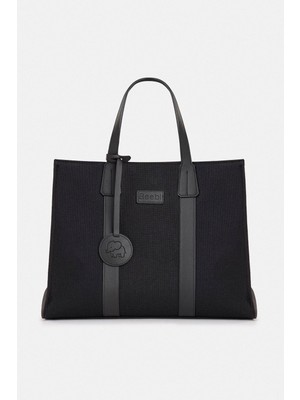 Beebi Nora Canvas Anne Bebek Çantası - Kanvas Kumaş - Geniş Hacimli - Gece Siyah