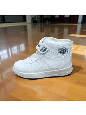 Çocuk Unisex Yüksek Bilekli Spor Ayakkabı Cırt Cırtlı Bağcıklı Günlük Sneaker