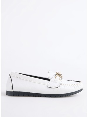 F By Fabrika Beyaz Kadın Loafer Inel