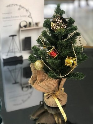 Empressco 30 cm Mini Çam Ağacı, Süslü Yılbaşı Dekoru, Sevgi Dolu Hediye, Masaüstü Süsü