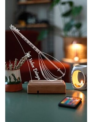 Modiwa Design Bağlama Saz Severlere Hediye 16 Renk Kumandalı Gece Lambası