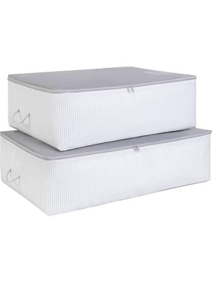 CetKing Home Textile 2'li Gri Renk Stuff & Things Baza Altı Hurç Set