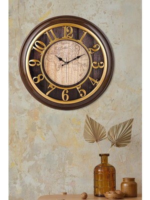 CetKing Fındık Kasa Gold Rakamlı Duvar Saati 44.5 cm