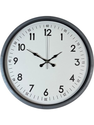 Zentime 36 cm Gri Dekoratif Duvar Saati