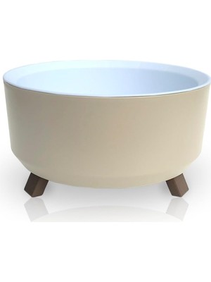 CetKing Saksı Süzgeçli Ayaklı Delikli Plastik Aranjman Sukulent Saksısı (Fildişi, 2,25 Litre)