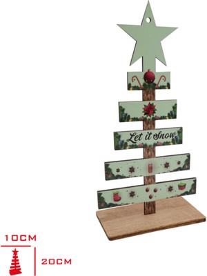 Empressco Kahverengi Ahşap Yılbaşı Çam Ağacı Dekoru, Sıcak ve Doğal Ev Dekoru