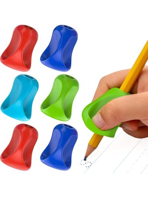 CetKing Pencil Grip Pinch Grip, Ergonomik Yazma Yardımı, Parlak Renkli Kalem Tutacakları, 6'lı, TPG-12706
