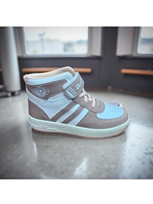 Desi-One Çocuk Unisex Yüksek Bilekli Spor Ayakkabı Cırt Cırtlı Bağcıklı Günlük Sneaker