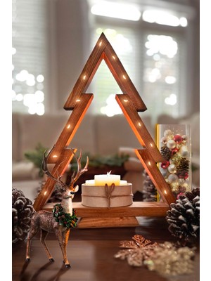 Empressco 30CM Ahşap Yılbaşı Ağacı, Dekoratif ve Şık Dekorasyon Parçası