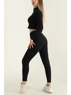 Mossta Şardonlu Fitilli Ikili Taytlı Takım Siyah