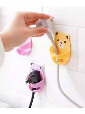 Ayıcık Desenli Çok Amaçlı 4 Lü Fiş Tutucu