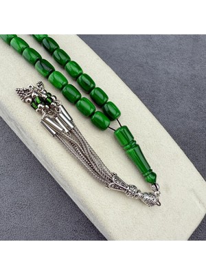 Usta Işçilikli Yeşil Hareli Alman Bakalit Tespih