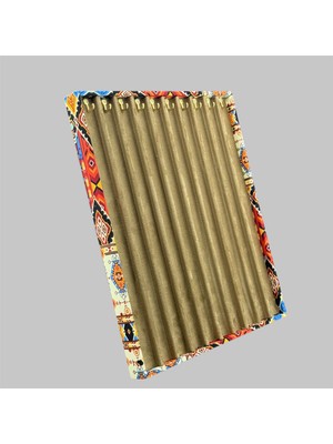 Otantik Motifli Kadife Kumaşlı Katlanabilir Ayaklı 10'lu Koleksiyon Tesbih Panosu