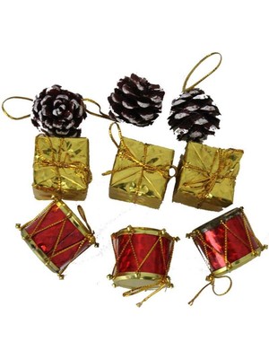 Empressco 9 Lu Karışık Yılbaşı Ağacı Süsü, 3 Cm, Renkli ve Şık Dekorasyon Parçası