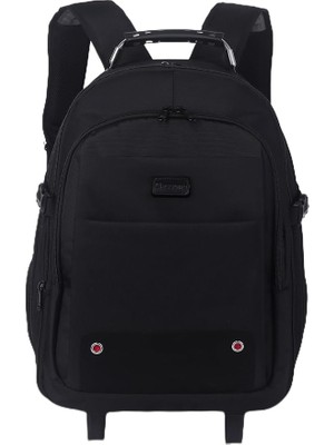 CetKing Vıp Travel Serisi Tekerlekli Trolley 17,3,15,6,14 Uyumlu Sırt Laptop Çantası - Siyah