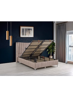 İmaj Airfresh Set Çift Kişilik Yatak Seti 140 x 200 Baslık + Sandıklı Baza + Ortopedik Yatak