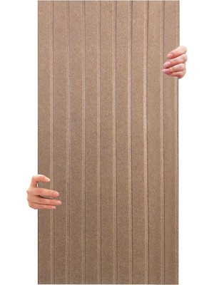 CetKing Akustik ve Dekoratif Lambiri Desenli Keçe Panel 45X90 cm / 2 Adet / 0,81 M² Bej