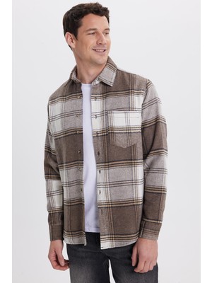 Tudors Erkek Regular Fit Rahat Kesim Kışlık Kareli Oduncu Gömlek