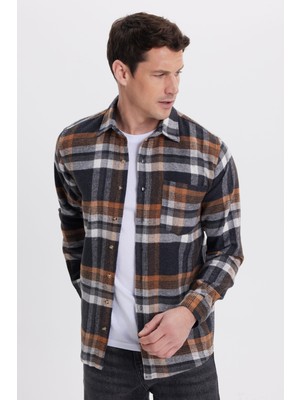Tudors Erkek Regular Fit Rahat Kesim Kışlık Kareli Oduncu Gömlek