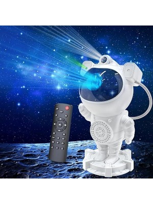 CetKing Astronot Projektör Bluetooth Bağlantılı ve Uzaktan Kumandalı Ambians Gece Lambası Uzay Efektli Galaksi ve Yıldız Yansıtma 12CM x 22CM MXS-003 (MXS-003)