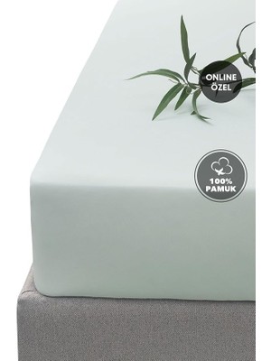 CetKing Softy Çift KIŞILIK%100 Pamuk Lastikli Penye Çarşaf - Adaçayı