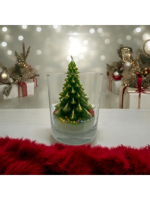 Empressco Altın Detaylı Küçük Dekoratif Çam Ağacı, Şık ve Doğal Görünüm.