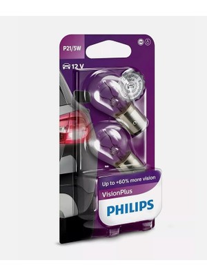 CetKing P21/5W,%60 Daha Fazla Görüş, Visionplus 12V Otomobil Ampulü, 2'li Paket
